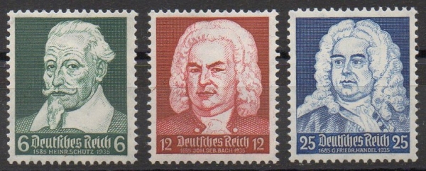 Michel Nr. 573 - 575, Komponisten postfrisch.